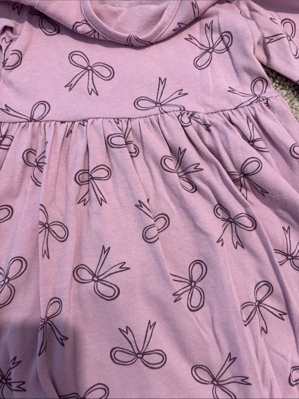 Cat & Jack Pink Heart Dress and Lavender Bow Dress Set